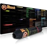 EXCO Rust Programming Mouse Pad Large Cheat Sheet Shortcuts Keyboard Mousepad Desk Mat for Operating