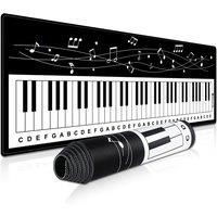 EXCO Piano Gaming Mouse Pad Large Computer Desk Mat Keyboard Mousepad with Stitched Edge Non-Slip Rubber Base for Office Home