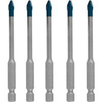 Bosch Professional 5 pc. Expert HEX-9 HardCeramic Drill Bit Set (for Roof tiles, Tiles, Ø 5 mm, Accessories Rotary Impact Drill)