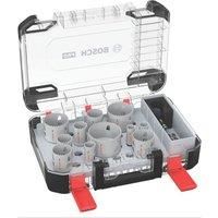 Bosch 14x PRO Multi Material Power Change Plus Hole Saw Set - Transparent Case (for Softwood, Drywall, Ø 20-76 mm, Professional Accessory Rotary Drill/Drivers)