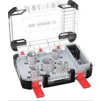 Bosch 9X PRO Multi Material Power Change Plus Hole Saw Set - Transparent Case (for Softwood, Drywall, Ø 22, 29, 35, 44, 51, 65 mm, Professional Accessory Rotary Drill/Drivers)