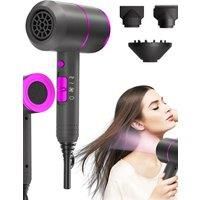 VoluVibe Professional Ionic Hair Dryer, Powerful Fast Drying Low Noise Blow Dryer with 2 Concentrator Nozzle 1 Diffuser Attachme