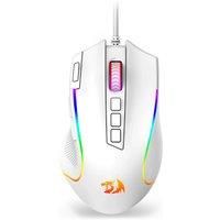 Redragon M612 Predator RGB Gaming Mouse, 8000 DPI Wired Optical Gamer Mouse with 11 Programmable Buttons & 5 Backlit Modes, Software Supports DIY Keybinds Rapid Fire Button, White