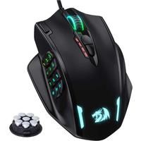 Redragon M908 Impact RGB LED MMO Mouse with Side Buttons Optical Wired Gaming Mouse with 12,400DPI, High Precision, 20 Programmable Mouse Buttons, White