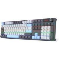 Redragon K718 Wired 104 Keys Gaming Keyboard, Rainbow Backlit Wired Mechanical Keyboard w/Dedicated Knob Control, Sound Absorbing Foams, Upgraded Hot-swappable Socket, Mixed Color Keycaps, Red Switch