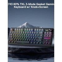 Redragon K743 PRO GB 80% Gasket RGB Gaming Keyboard w/Hype 1.14 TFT Screen & Knob, 84 Keys Mechanical Keyboard, 5-Layer Noise