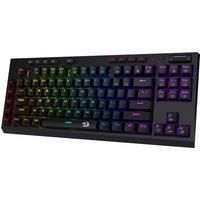 Redragon K596 Wired RGB Mechanical Gaming Keyboard, 87 Keys TKL Compact Keyboard w/10 Onboard Macro Keys & Wrist Rest, Red Switches