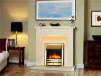 Endeavour Fires New Cayton Electric Fireplace Suite, Brass Trim and Fret