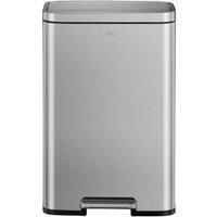 EKO - Madison Recycling Bin - Built-in Handle, Two Removable Inner Buckets and Pedal Mechanism - Stainless Steel, Fingerprint-Resistant - Perfect for Kitchen & Home, Steel, 20+25 Litre