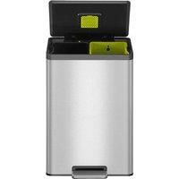 EKO Ecocasa II 20/20 Litre Stainless Steel Recycling Pedal Bin Silver