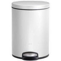 EKO - Eva Pedal Bathroom Bin - Rubbish Bin with Soft Close Lid - Perfect for Bathroom, Bedroom & Home, White, 5 Litre