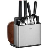 EKO - Kitchen Counter Organiser - Utensil Organiser with Chopping Board Rack & Cutlery Drainer for Sink - Customisable Compartment Knife Stand - Stainless Steel Utensil Holder - Perfect for Kitchen