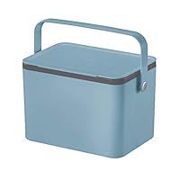 EKO - Deco Food Waste Caddy - Countertop Bin for Compostable Waste - Perfect for Kitchen & Home, Titanium Blue, 4Litre