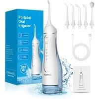 h2ofloss Oral Irrigator Portable Dental Water Flosser for Teeth Braces Rechargeable Home and Travel IPX7 Waterproof