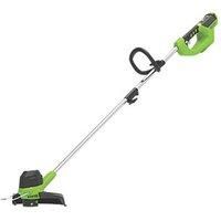 Greenworks Tools Cordless Grass Trimmer G40LT (Li-Ion 40 V 30 cm Cutting Width 7000 RPM Rotating and Tilting Motor Head Adjustable Handle Aluminium Guide Rail Flowerguard Without Battery and Charger)