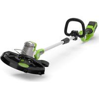 Greenworks Tools Cordless Lawn Trimmer Deluxe Model G24LT30MK2 (Li-Ion 24 V 40 cm Cutting Width 3500 RPM Rotating and Tilting Motor Head Adjustable Handle and Telescopic Shaft With Battery & Charger)