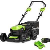 Greenworks GD40LM46SP 40v Cordless Brushless Rotary Lawnmower 460mm 1 x 4ah Li-ion Charger