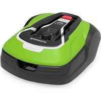 Greenworks Tools Robotic Lawnmower Optimow 10 GRL110 with App (Cordless Lawn Mower Robot Up to 1000 sq m & Up to 35% Gradient 20-60 mm Cut Height Up to 70 Minutes Runtime Quiet with Docking Station)