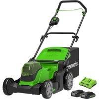 Greenworks 48V Cordless 41cm Lawnmower with Two 24V 2Ah Batteries & 2Ah Twin Cha