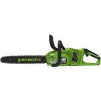 Greenworks Tools Battery Chainsaw GD24X2CS36 (Li-Ion 2x24 V 20 m/s Chain Speed 36 cm Bar Length 200 ml Oil Tank Capacity Without Battery and Charger), green, black, grey