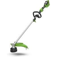 Greenworks GD24X2TX Cordless Strimmer for Small to Medium Gardens, 40cm Cutting Width, Bump Feed, 2mm Dual Nylon Line, WITHOUT Two of 24V Batteries & Charger, 3 Year Guarantee