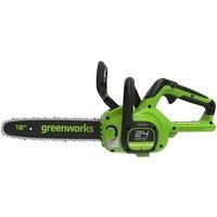 Greenworks Tools Cordless Chainsaw G24CS30 (Li-Ion 24 V, 7.8 m/s Chain Speed, 30 cm Guide Bar Length, Automatic Chain Lubrication, 160 ml Oil Tank Capacity without Battery & Charger)