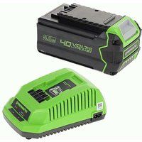 Greenworks 40V set of 2 rechargeable batteries G40BK4X (Li-Ion 40V 4Ah 144Wh 60min charging time double pack consisting of two rechargeable & powerful batteries for all 40V Greenworks series tools)