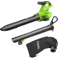 Greenworks GD40BVII Cordless Leaf Blow Vac with Brushless Motor, 370km/h, 14.17m³/min, 45L Mulching Bag WITHOUT 40V Battery & Charger, 3 Year Guarantee