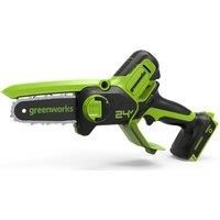Greenworks 24V Mini Chainsaw 10cm Cordless Battery Powered Chainsaw Without Battery & Charger,7.8m/s Chain Speed Electric Chainsaw for Tree Branches, Garden Cutting, Courtyyard & Household