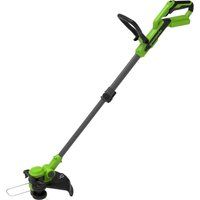 Greenworks G40LT33 Cordless Strimmer Lawn Edger With Wheel For Small To Medium Gardens, 33cm Cutting Width, Autofeed 1.65mm Nylon Line, WITHOUT 40V Battery & Charger, 3 Year Guarantee