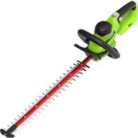 Greenworks Cordless Brushless Hedge Trimmer 24V GD24HT61, 61cm Dual Action Blade, Cuts up to 25.4mm Thick Branches and Stems 3200 spm WITHOUT Battery & Charger, 3 Year Guarantee