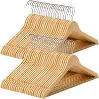 Songmics Wooden Coat Hangers With Trouser Bar Set Of 50 Pcs