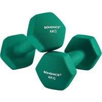 SONGMICS Set of 2 Dumbbells Weights Vinyl Coating Gym and Home Workouts Waterproof and Non-Slip with Matte Finish 2 x 4 kg SYL68GN