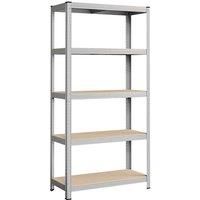 SONGMICS Storage Rack, 5-Tier Heavy-Duty Shelving Unit with Adjustable Shelves, 180 x 90 x 40 cm, Max. Load 875 kg (175 kg per Tier), for Garage, Basement, Shed, Silver GLR40SV