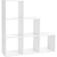 Vasagle Stair Shelf Bookcase With 6 Cube White
