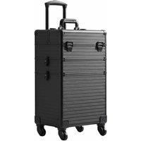 3-in-1 Portable Makeup Train Case with Adjustable Compartments and Wheels