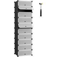 Songmics Interlocking Shoe Rack With 10 Slot - Black, Black