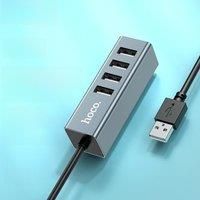 HOCO HB1 4USB Hub Line Machine Splitter USB 2.0 Adapter 5V For Laptop Computer Expansion Sockets 480Mbps Data Transmission