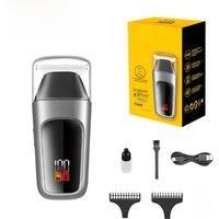 HTC Mini Hair Clippers Professional Zero Cutting Machine Electric Cordless Beard Trimmer USB Rechargeable Hair Trimmer for Men