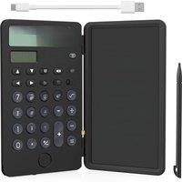 Portable Calculator with Notepad 2-Line 12-Digits Large Display Rechargeable Solar Power Desk