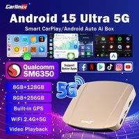 Android 15 Ultra 5G CarPlay Ai Box CarlinKit SM6350 8-Core Wireless CarPlay Android Auto 5G Support YouTube/SD/SIM Card 8G+256GB