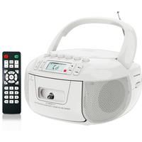 Portable CD player with cassette recorder Bluetooth CD cassette boombox with AM FM radio and remote USB MP3 playable