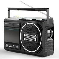 Retro cassette player recorder with built-in MIC portable bluetooth boombox radios with tape USB converter AC DC power