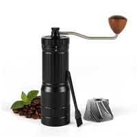 CONQUECO Manual Coffee Grinder Burr: Portable Stainless Steel Conical Burr Bean Griding Machine - Small Grinders with Adjustable Settings, Anti-Slip Design (40g-Bean)