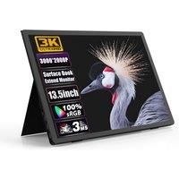 ZEUSLAP 13.5inch QHD 3000*2000P 480Nits 15:10 IPS Panel Portable Monitor for Laptop PC Surface Book Second Extend Screen