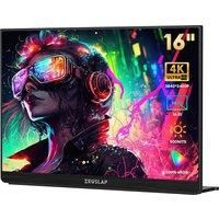ZEUSLAP 16 4K 3840*2400P UHD 16:10 Aspect 500nits 100%sRGB Portable Monitor for phone,laptop/pc, nintendo switch extend screen