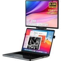 ZEUSLAP 2.5K QHD Portable Float Stacked Monitor with Kickstand Business Travel Screen For Laptops
