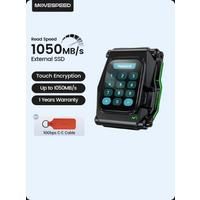 MOVESPEED ST10 1050MB/s Portable SSD 2TB 1T Touch Encryption USB3.2 Gen2 Type C External Hard Drive