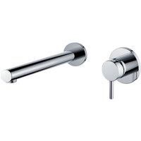 Vurtu Datchworth Wall Mounted Basin Bath Filler 1 4 Turn Single Lever Ceramic Disc High Low Water Pressure 104 h X 205 w Chrome 411701, Silver