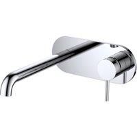 Vurtu Ares Curved Plate Wall Mounted Basin/ Bath Filler - Chrome, Silver